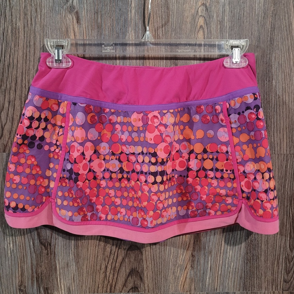 Title Nine Nimblene Athletic Skort M Pink Circle Geometric Golf Tennis Stretch